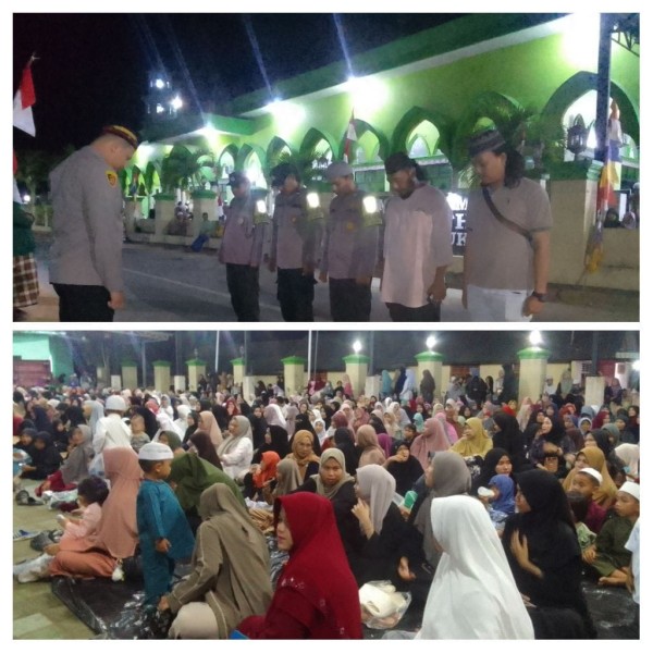 Kapolsek Merawang Turunkan Seluruh Anggota untuk Keamanan Acara Tabligh Akbar Maulid Nabi Muhammad SAW 1447 H di Desa Baluijuk