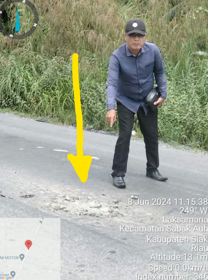 DIDUGA DIKERJAKAN ASAL JADI, PROYEK PEMELIHARAAN JALAN PROVISI SIAK-BENGKALIS RUSAK PARAH