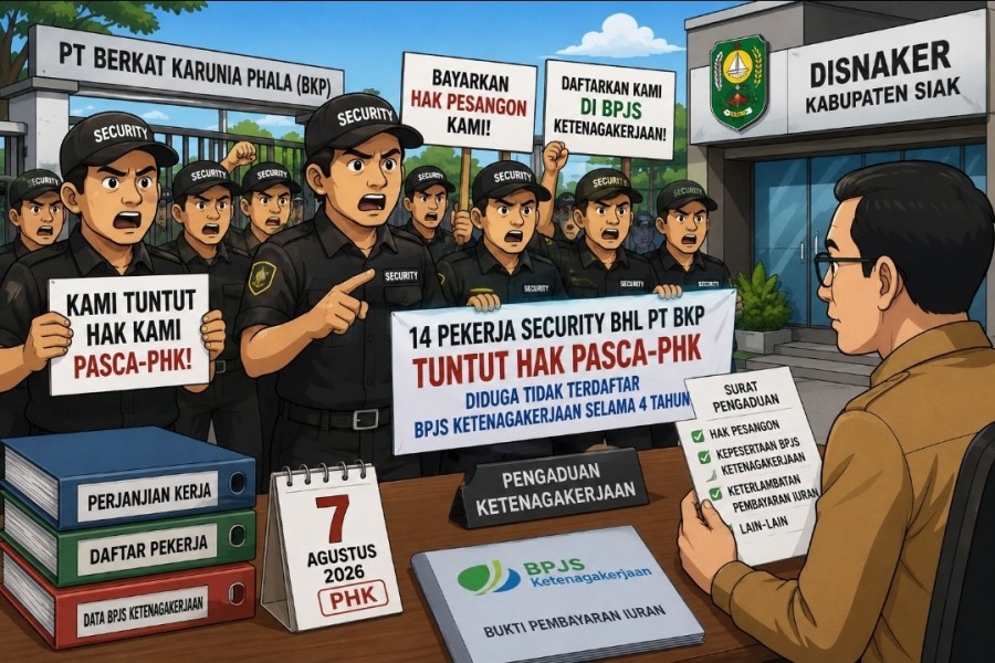 14 Security BHL PT BKP Tuntut Hak Pasca-PHK, Pertanyakan Kepesertaan BPJS Ketenagakerjaan Selama 4 Tahun
