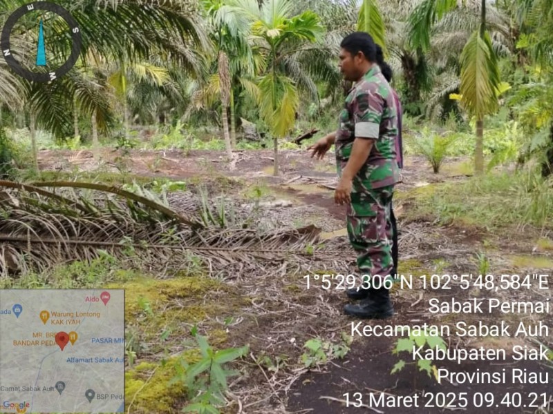 Serda Kadafi Pimpin Patroli Karhutla di Sabak Permai, Amankan Wilayah Sabak Auh dari Ancaman Kebakaran