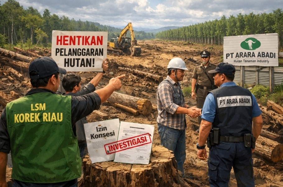LSM KOREK Riau: Pengembalian Lahan Tak Hapus Dugaan Pelanggaran, PT Arara Abadi Diminta Ikut Diproses