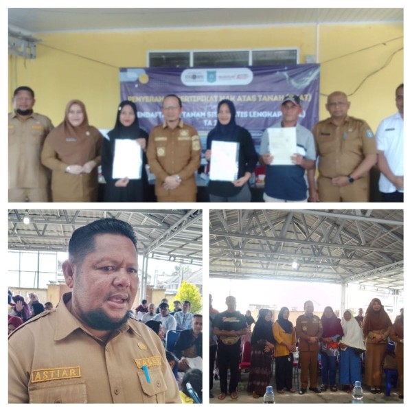 Kepala Desa Nibung Koba Ucapkan Terima Kasih atas Kehadiran Bupati dalam Acara Penyerahan Sertifikat Tanah PTSL 2025