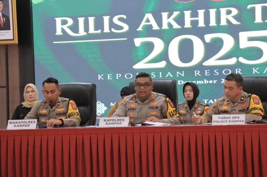 Rilis Akhir Tahun Polres Kampar Komitmen Berantas Kriminalitas dan Layani Masyarakat