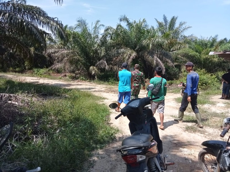 Babinsa Koramil 01/Siak Serma Nurmin Awasi Lubuk Tilan, Patroli Cermat Jaga Dayun dari Ancaman Karhutla di Hari Minggu