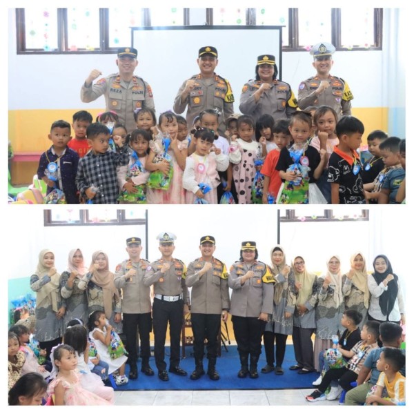 Kapolres Bangka Kunjungi TK Kemala Bhayangkari 02, Beri Edukasi dan Sosialisasi Tertib Lalu Lintas